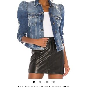 Retrofete Worn Vintage Blue Puff Sleeve Denim Jacket